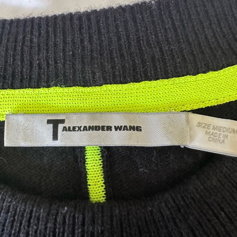 Alexander Wang black knit with neon green stripe, size medium - Picture 7 of 13